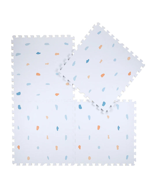 Kind & Me Terrazzo Powder Blue Playmat-Includes 6 Waterproof Foam Tiles-0M+