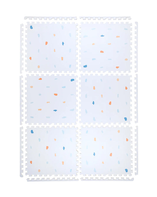 Kind & Me Terrazzo Powder Blue Playmat-Includes 6 Waterproof Foam Tiles-0M+