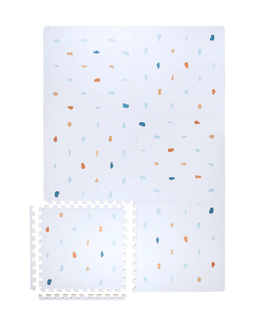 Kind & Me Terrazzo Powder Blue Playmat-Includes 6 Waterproof Foam Tiles-0M+