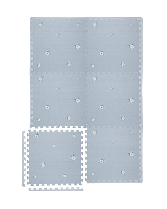 Kind & Me Bloom Slate Playmat-Includes 6 Waterproof Foam Tiles-0M+