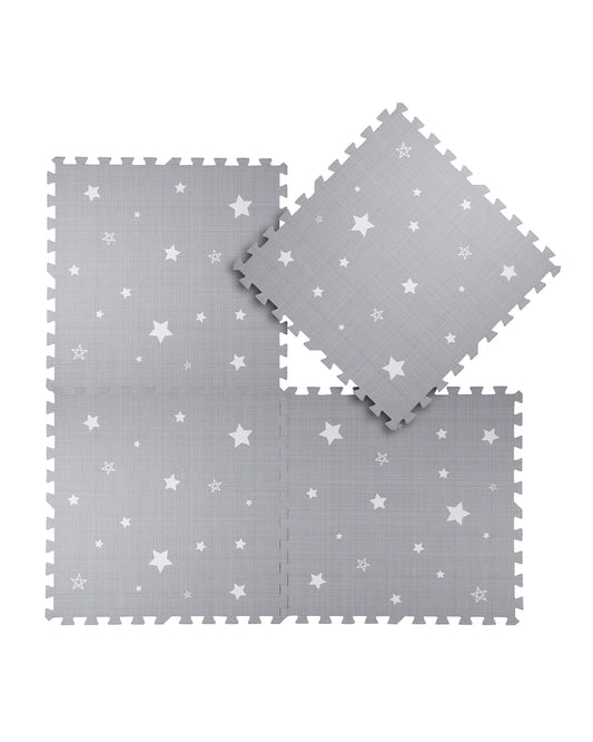 Kind & Me Starry Grey Playmat-Includes 6 Waterproof Foam Tiles-0M+