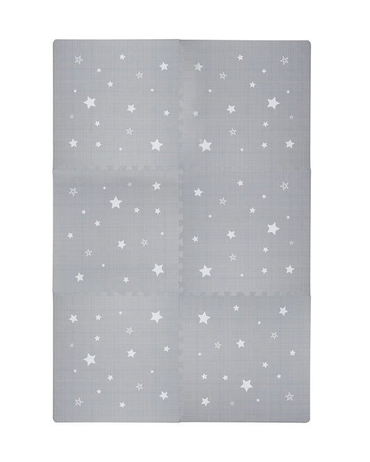 Kind & Me Starry Grey Playmat-Includes 6 Waterproof Foam Tiles-0M+