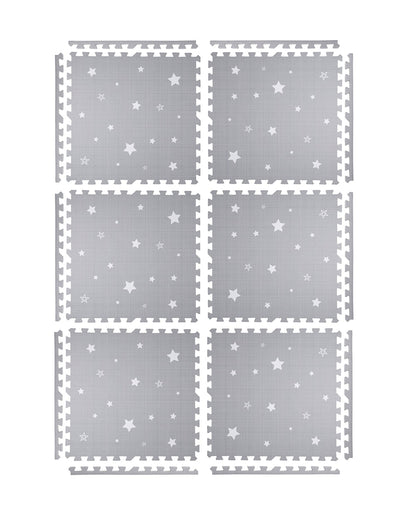 Kind & Me Starry Grey Playmat-Includes 6 Waterproof Foam Tiles-0M+