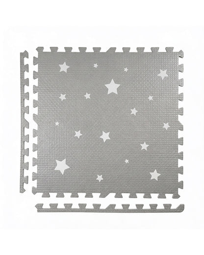 Kind & Me Starry Grey Playmat-Includes 6 Waterproof Foam Tiles-0M+