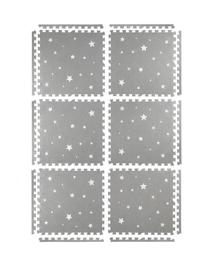 Kind & Me Starry Grey Playmat-Includes 6 Waterproof Foam Tiles-0M+