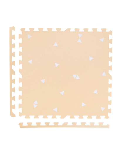 Kind & Me Triangles Peach Playmat-Includes 6 Waterproof Foam Tiles-0M+