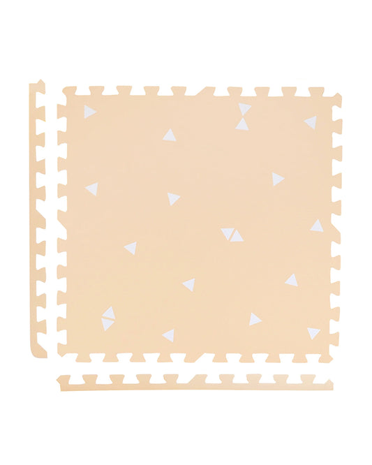 Kind & Me Triangles Peach Playmat-Includes 6 Waterproof Foam Tiles-0M+