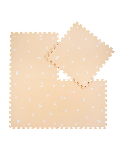 Kind & Me Triangles Peach Playmat-Includes 6 Waterproof Foam Tiles-0M+