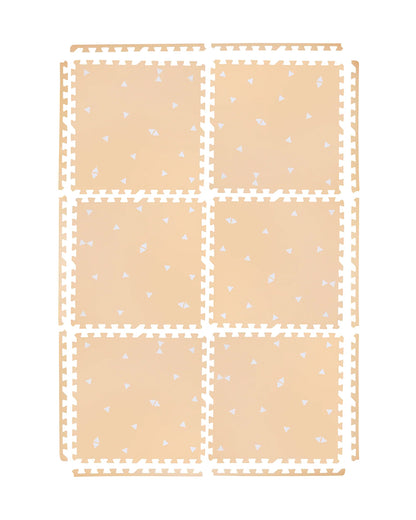 Kind & Me Triangles Peach Playmat-Includes 6 Waterproof Foam Tiles-0M+