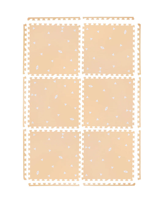 Kind & Me Triangles Peach Playmat-Includes 6 Waterproof Foam Tiles-0M+