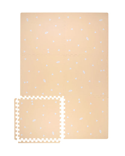 Kind & Me Triangles Peach Playmat-Includes 6 Waterproof Foam Tiles-0M+