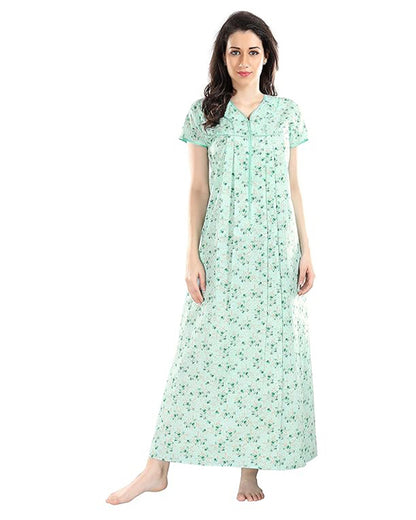 AV2 Mint Maternity Nursing Nighty-Round Neck-Other Print-Bump Friendly