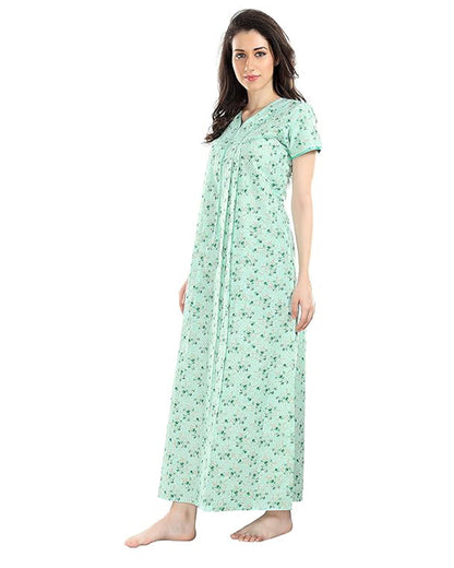 AV2 Mint Maternity Nursing Nighty-Round Neck-Other Print-Bump Friendly