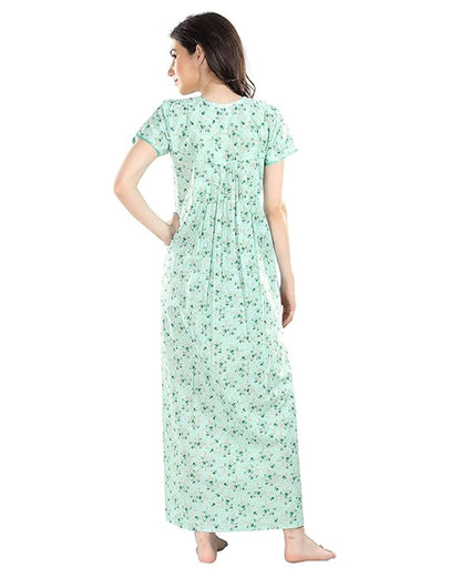 AV2 Mint Maternity Nursing Nighty-Round Neck-Other Print-Bump Friendly