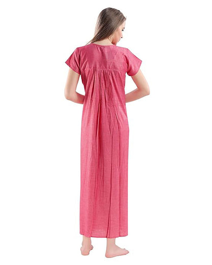 AV2 Pink Maternity Nursing Nighty-Round Neck-Other Print-Bump Friendly