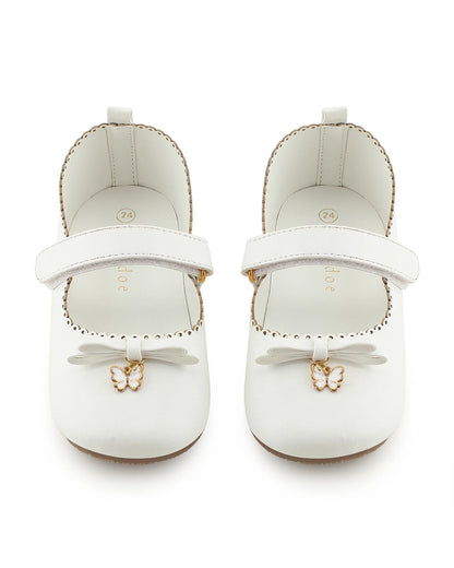 Baby Doe White Butterfly Velcro Bellies For Infants