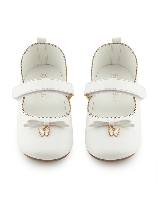 Baby Doe White Butterfly Velcro Bellies For Infants