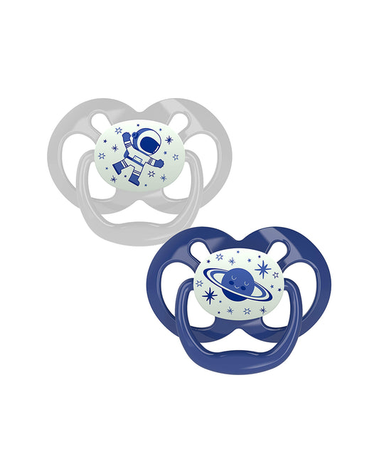 Dr. Brown's Advantage Pacifiers-Glow In The Dark-Blue-Pack of 2-Soother