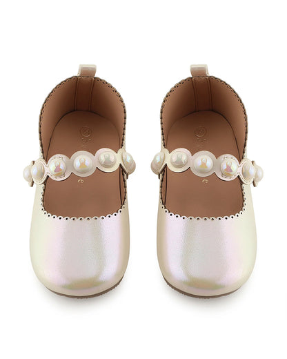 Baby Doe Silver Pearly Velcro Bellies For Infants