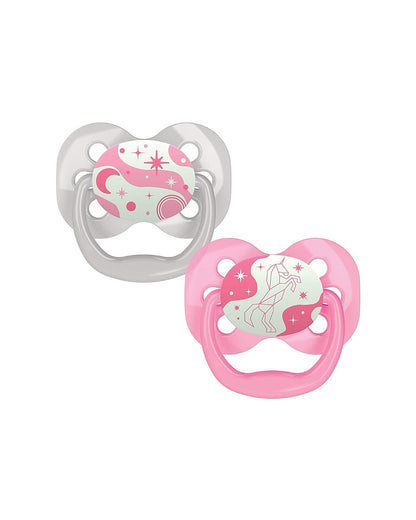 Dr. Brown's Advantage Pacifiers-Glow In The Dark-Pink-Pack of 2-Soother