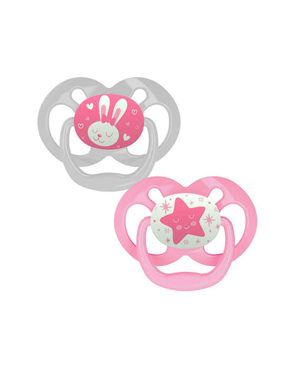 Dr. Brown's Advantage Pacifiers-Glow In The Dark-Pink-Pack of 2-Soother