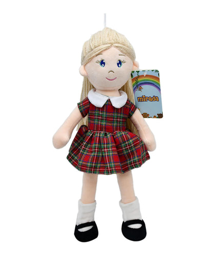 Mirada Mia School Girl Doll Stuffed Soft Toy-Plush Cuddly Toy For Newborn