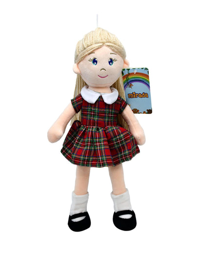 Mirada Mia School Girl Doll Stuffed Soft Toy-Plush Cuddly Toy For Newborn