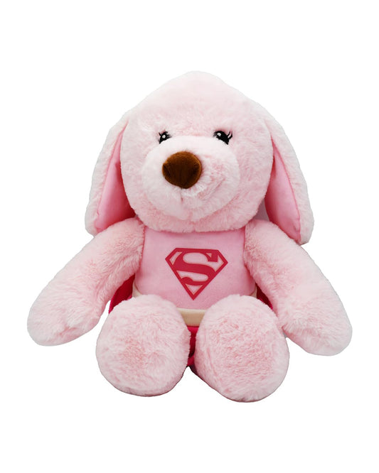 Mirada Pink Supergirl Bear Stuffed Soft Toy-Plush Cuddly Toy For Newborn