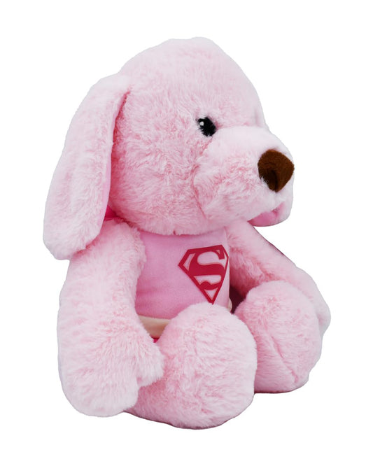 Mirada Pink Supergirl Bear Stuffed Soft Toy-Plush Cuddly Toy For Newborn