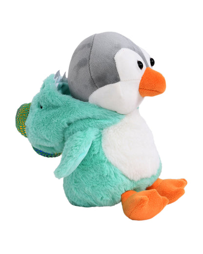 Mirada Turquoise Hoodie Penguin Stuffed Soft Toy-Plush Cuddly Toy For Newborn