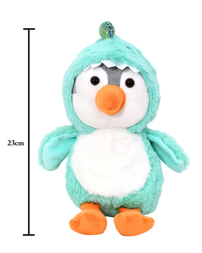 Mirada Turquoise Hoodie Penguin Stuffed Soft Toy-Plush Cuddly Toy For Newborn