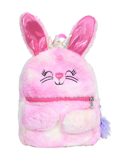 Mirada Bunny with Crown Toy Bag-with Adjustable Straps-Tie Die Pink-for Toddlers