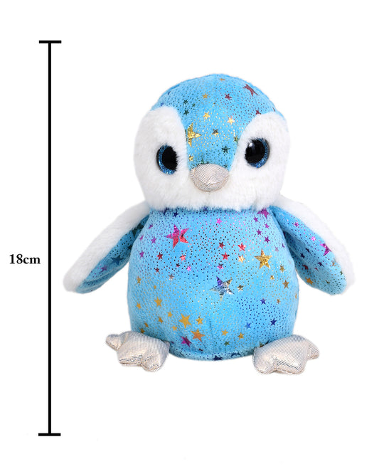 Mirada Blue Foil Glitter Eye Penguin Stuffed Soft Toy-Plush Cuddly Toy For Newborn