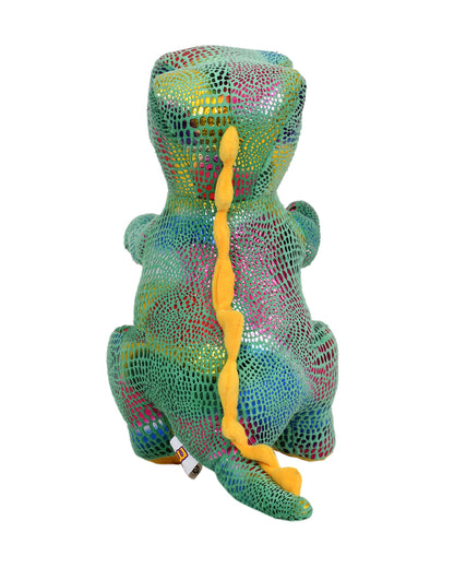Mirada Green Sitting Dinosaur Foil Stuffed Soft Toy-Plush Cuddly Toy For Newborn