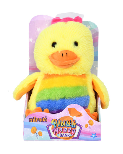 Mirada Yellow Coin Bank Duck Stuffed Soft Toy-Plush Cuddly Toy For Newborn