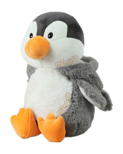 Mirada Grey Super Soft Hoodie Penguin Stuffed Soft Toy-Plush Cuddly Toy For Newborn