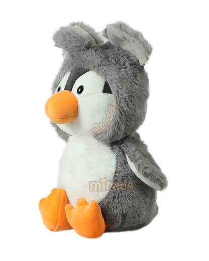 Mirada Grey Super Soft Hoodie Penguin Stuffed Soft Toy-Plush Cuddly Toy For Newborn