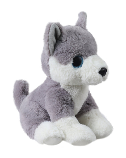 Mirada Grey Husky Dog With Glitter Eyes Stuffed Soft Toy-Plush Cuddly Toy For Newborn