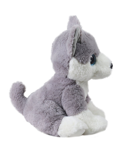 Mirada Grey Husky Dog With Glitter Eyes Stuffed Soft Toy-Plush Cuddly Toy For Newborn