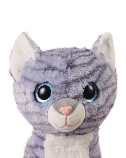 Mirada Grey Cat With Glitter Eye Stuffed Soft Toy-Plush Cuddly Toy For Newborn