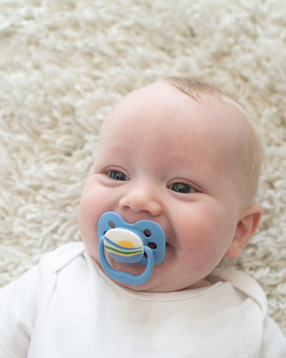 Dr. Brown's Advantage Pacifier-With Round Silicone Bulb-Blue Space-Pack of 2-Soother