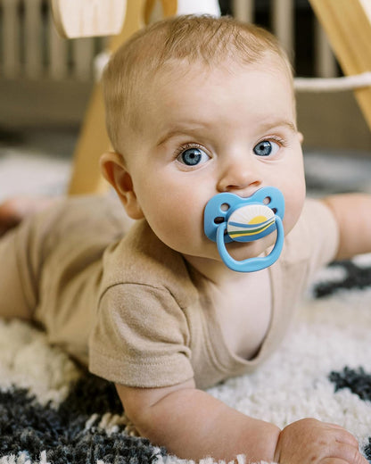 Dr. Brown's Advantage Pacifier-With Round Silicone Bulb-Blue Space-Pack of 2-Soother
