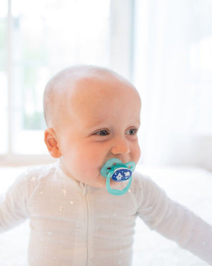 Dr. Brown's Advantage Pacifier-With Round Silicone Bulb-Blue Space-Pack of 2-Soother