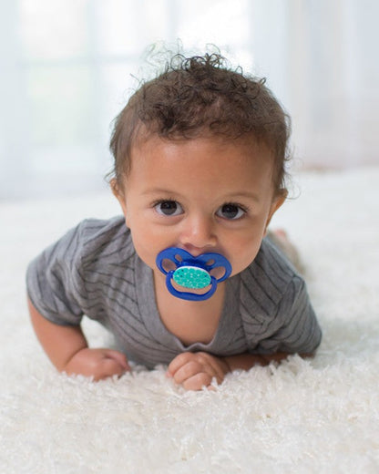 Dr. Brown's Advantage Pacifier-With Round Silicone Bulb-Blue Space-Pack of 2-Soother