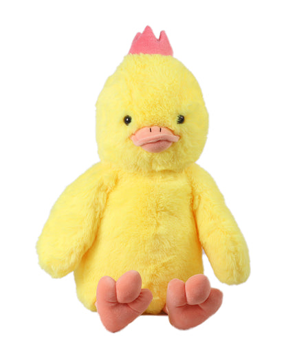 Mirada Yellow Floppy Duck With Crown Stuffed Soft Toy-Plush Cuddly Toy For Newborn