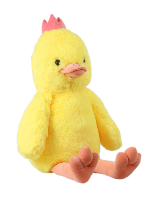 Mirada Yellow Floppy Duck With Crown Stuffed Soft Toy-Plush Cuddly Toy For Newborn