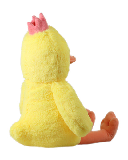 Mirada Yellow Floppy Duck With Crown Stuffed Soft Toy-Plush Cuddly Toy For Newborn