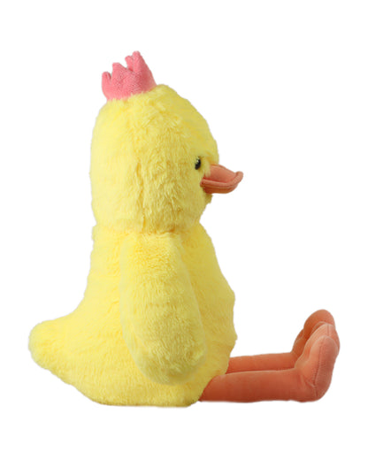 Mirada Yellow Floppy Duck With Crown Stuffed Soft Toy-Plush Cuddly Toy For Newborn