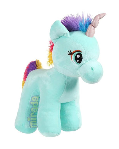 Mirada Cyan Standing Unicorn With Glitter Horn Stuffed Soft Toy-Plush Cuddly Toy For Newborn