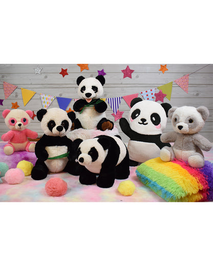 Mirada Black & White Sitting Panda Stuffed Soft Toy-Plush Cuddly Toy For Newborn